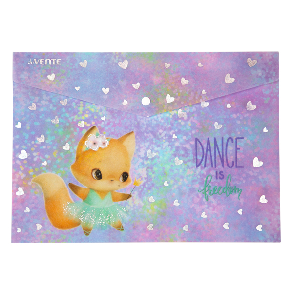 Папка-конверт на кнопке А5 0,15мм "Dance Fox" DEVENTE 3079305 [4657785453215] (314387)