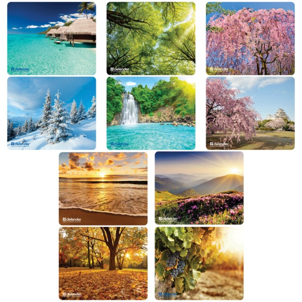 Коврик для мыши Defender Silk Pad Nature 230*190*1,6мм, ассорти 10 видов 260618 50707