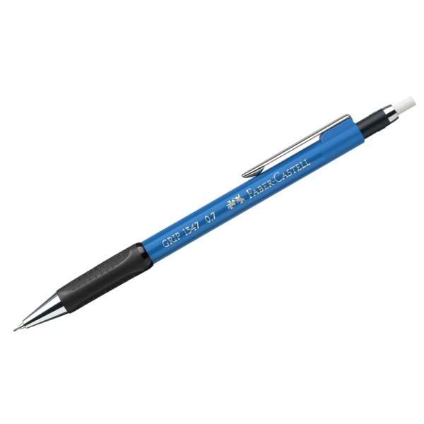 Карандаш механический Faber-Castell "Grip 1347" 0,7мм, B, грип, с ласт., автоподача грифеля, голубой 286694