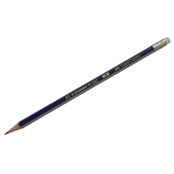 Карандаш чернографитный Faber-Castell "Goldfaber 1222" B, с ластиком, заточен. 286144 116801