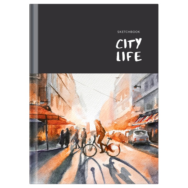 Скетчбук 100л. А5 7БЦ BG "City life", глянцевая ламинация, 100г/м2 342596 С5т100_лг 11289