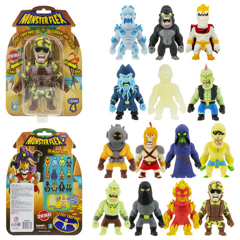 Фигурка-тянучка антистресс "MONSTER FLEX серия 4", высота 15 см, ассорти 14 видов, 1TOY, Т21916  665270