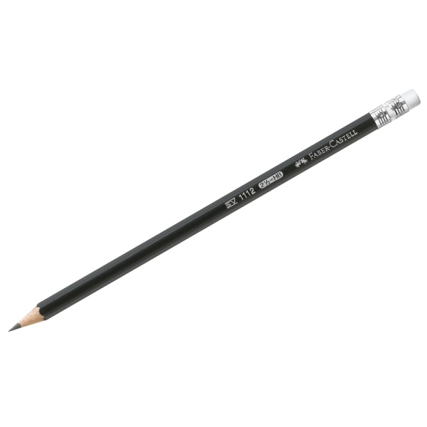 Карандаш чернографитный Faber-Castell "1112" HB, с ластиком, заточен. 286148 111200