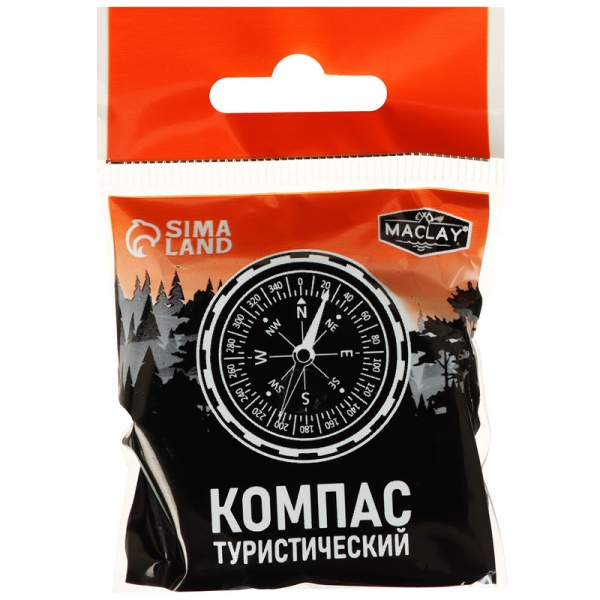 Компас жидкостный Сима-Ленд, d=4,5см, пакет с европодвесом 350622 534840